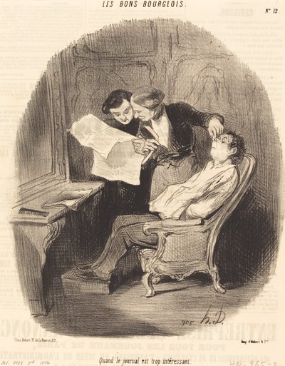 新聞が面白すぎると 作： Honoré Daumier