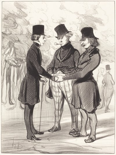 なんて嬉しい出逢い！…それは… 作： Honoré Daumier