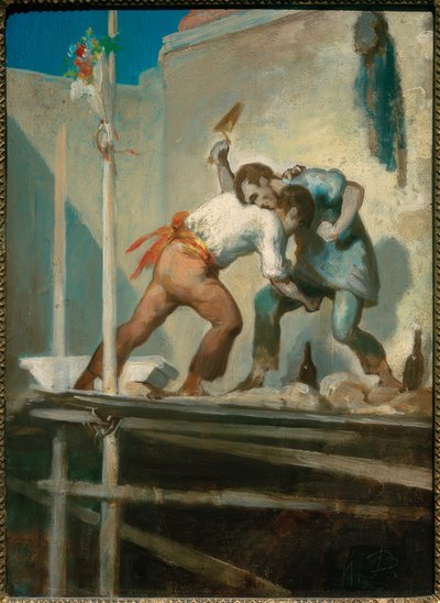 傷ついた煉瓦工 作： Honoré Daumier
