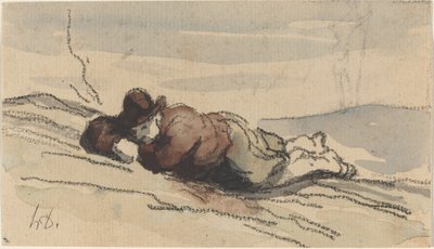 田舎で休む (サンチョ・パンサ) 作： Honoré Daumier