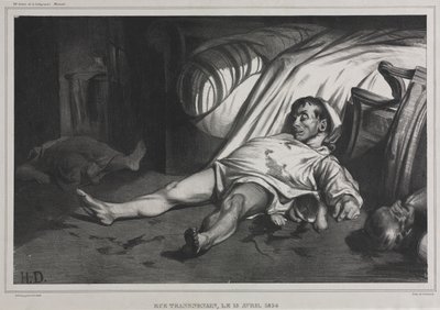 トランスノナン通り、1834年、1834年4月15日。 作： Honoré Daumier
