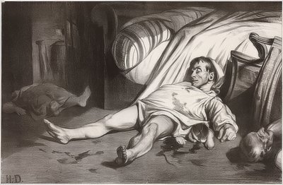 トランスノナン通り、1834年4月15日。1834 作： Honoré Daumier