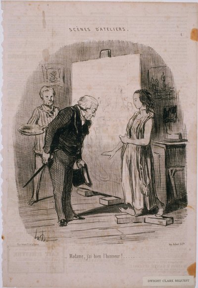 アトリエ-マダムのシーン、光栄です！ 作： Honoré Daumier