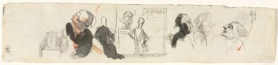 さまざまな人物のスケッチ、19世紀の第3四半期。 作： Honoré Daumier