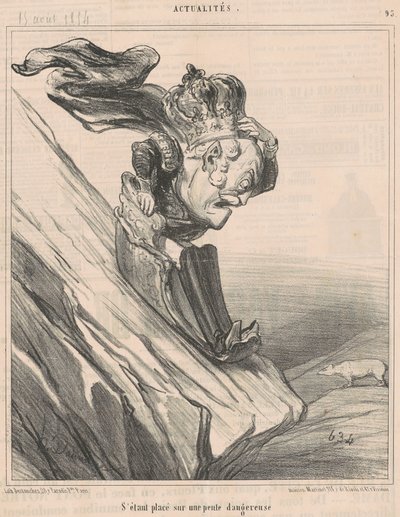 危険な斜面に立って 作： Honoré Daumier