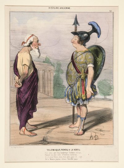 テレマコスは美徳に戻りました。 あまりにも長くエウカリスが占めていた彼の心 作： Honoré Daumier