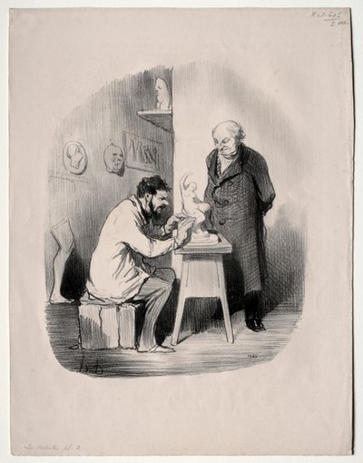 アーティスト、プレート 2: いつかこの方法で私をモデル化する必要があります。 作： Honoré Daumier