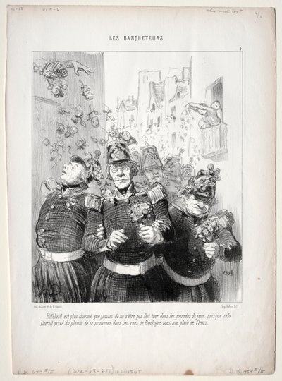The Banqueters、プレート 4: リフォルドはこれまで以上に魅力的です... 作： Honoré Daumier