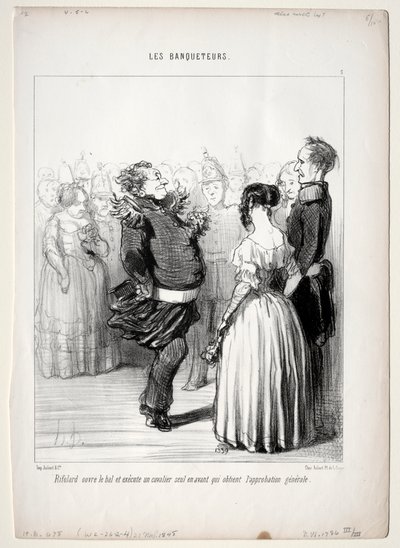 宴会、プレート5：リフォラードがボールを開けます、1848。 作： Honoré Daumier