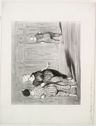 The Bathers、プレート 15: それはまた彼女です、かわいいファッション、マダム・コカルドー! 作： Honoré Daumier