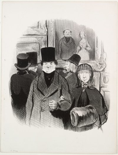 The Beautiful Days of Life、プレート 59: 肖像画がサロンにあるとき 作： Honoré Daumier