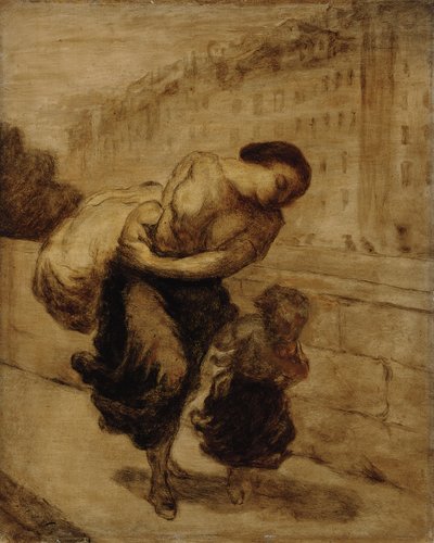 負担;ルファルドー、1855年-1856年 作： Honoré Daumier