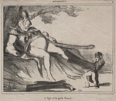 笑いのためのコサック (プレート 61): 鬼と彼の小さな親指トム 作： Honoré Daumier