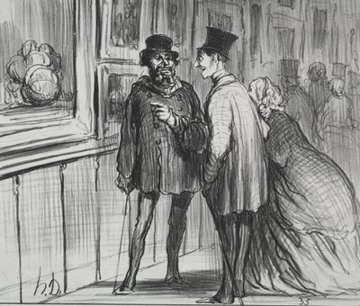 1859年版の展示会8：絵画を拒否された画家...、1859年。 作： Honoré Daumier