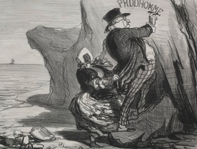 良いブルジョワプレート3：私の訪問の絶え間ない記念碑を残したい...、1854年。 作： Honoré Daumier