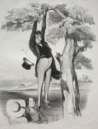 梅の木を激しく振りすぎると危険（大人の場合） 作： Honoré Daumier