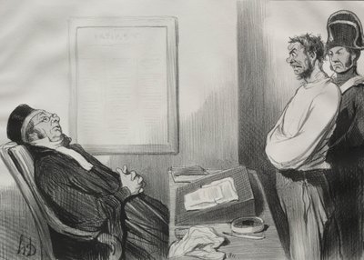 男性の正義、プレート15：お腹が空いていた...それは理由ではない...、1845。 作： Honoré Daumier