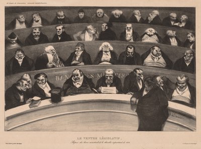 The Monthly Association (プレート 18): The Legislative Belly 作： Honoré Daumier
