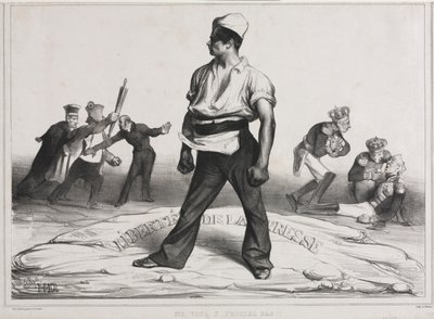 The Monthly Association (プレート 20): 干渉しないでください。 作： Honoré Daumier