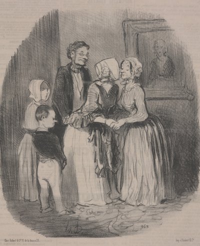 ラブーダンおばさんへのお年玉訪問の義務 作： Honoré Daumier