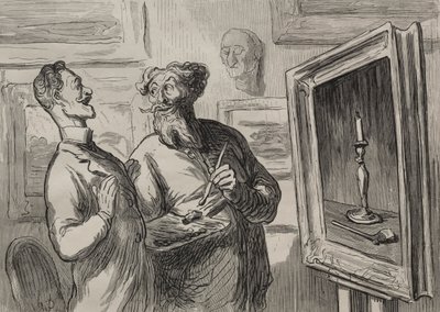 The Painters: ある現実主義者はいつも自分を賞賛する別の現実主義者を見つける 作： Honoré Daumier