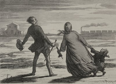 ザ・レイルウェイ: 遅すぎる 作： Honoré Daumier