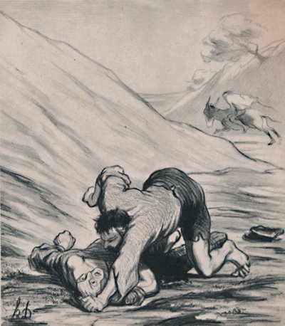 強盗とロバ、1860年代頃、1946年。 作： Honoré Daumier
