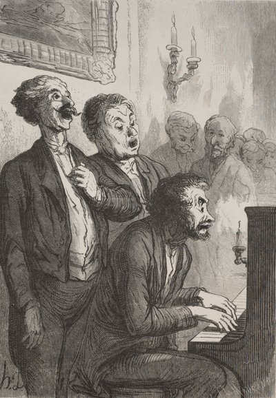 歌手：サロンの歌手。 作： Honoré Daumier