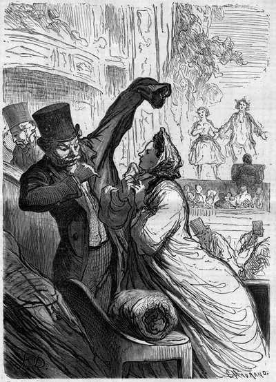最後の一節。オノレ・ドーミエ（1808-1879）の漫画。1862年3月1日付「Le Monde Illustré」255号に掲載された版画。 作： Honoré Daumier