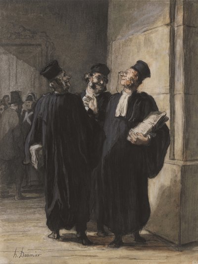 会話する3人の弁護士、1862-65年 作： Honoré Daumier