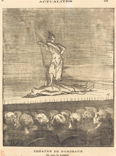 ボルドー劇場 - 私たちは悲劇を演じます 作： Honoré Daumier