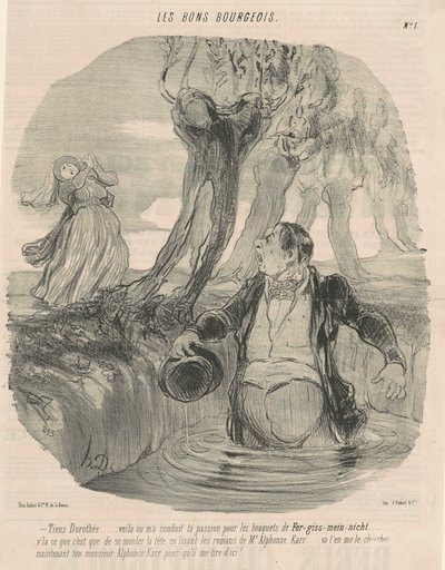 ねえ、ドロテ...ここが私が導かれた場所です... 作： Honoré Daumier
