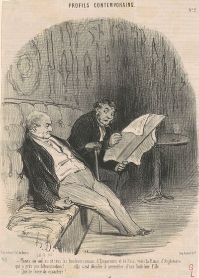 激動の真ん中に立って... 作： Honoré Daumier