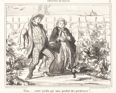 ここ... 私たちの庭は... ヤマウズラを生産しています!... 作： Honoré Daumier