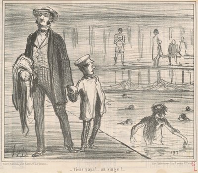 ここでパパ！ ... サル！ ... 作： Honoré Daumier
