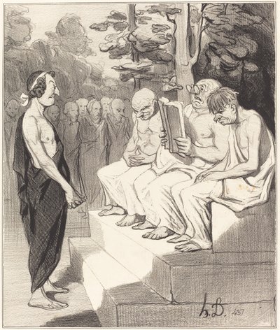 賢者に尋問されるテレマコス 作： Honoré Daumier