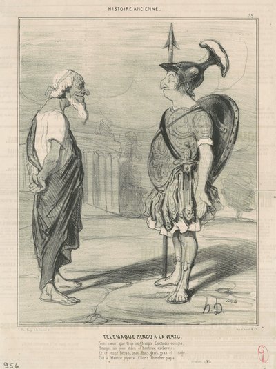 美徳を回復したテレマコス 作： Honoré Daumier