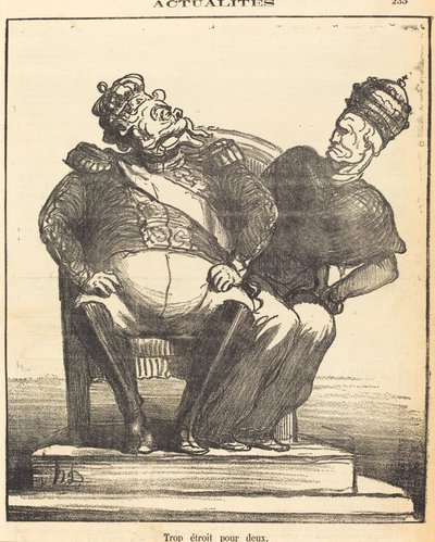 二人には狭すぎる 作： Honoré Daumier