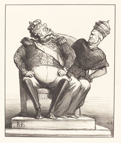 二人には狭すぎる 作： Honoré Daumier