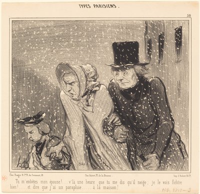あなたは私を悩ませています、私の妻!... ここで 1 時間です... 作： Honoré Daumier