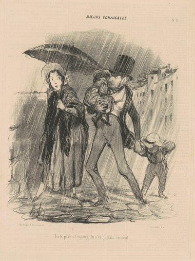 あなたはいつも不平を言います、あなたは決して幸せではありません。 作： Honoré Daumier