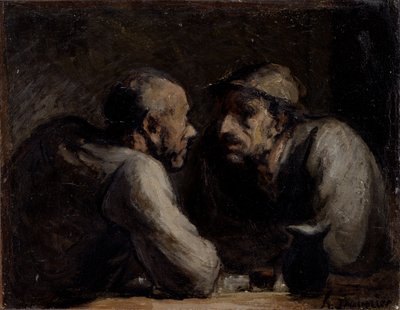 二人の酒飲み 作： Honoré Daumier