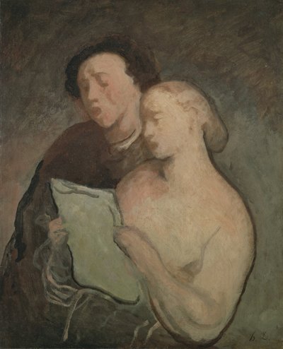 2人の歌手、1850〜60年頃 作： Honoré Daumier