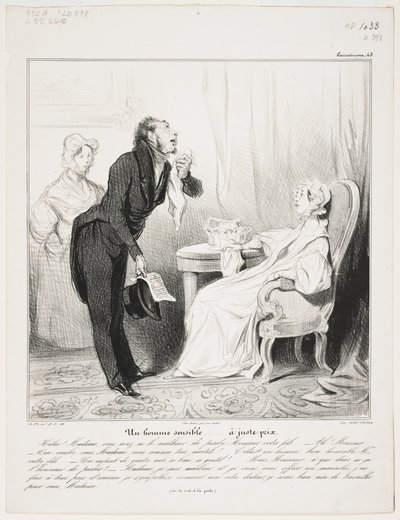 敏感な男（カリカチュラナ43） 作： Honoré Daumier