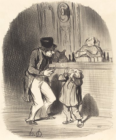 息子をしゃぶらせる父親… 作： Honoré Daumier