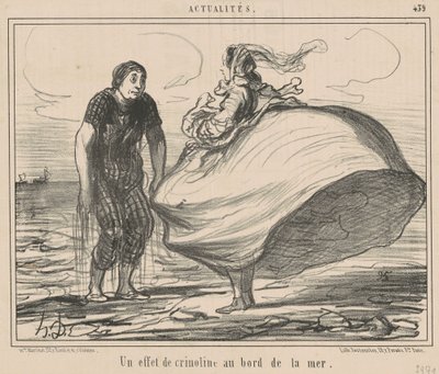 海辺のクリノリン効果 作： Honoré Daumier