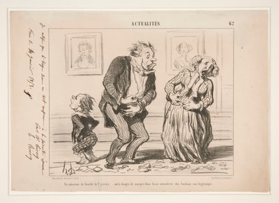 1月2日の家族のインテリア 作： Honoré Daumier