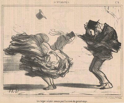 春の訪れを告げる淡いそよ風 作： Honoré Daumier
