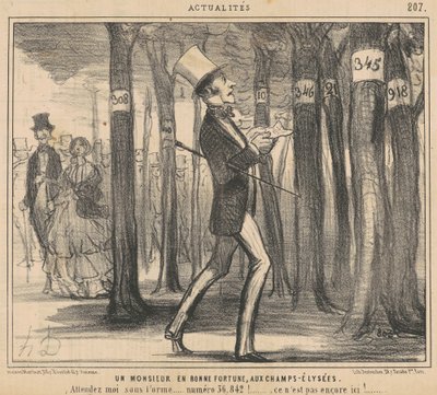 シャンゼリゼ通りの幸運の紳士 作： Honoré Daumier