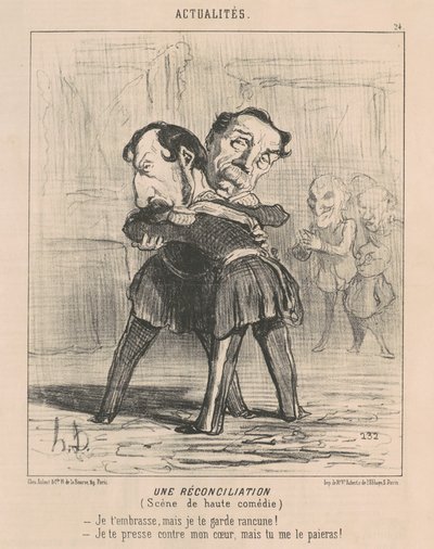 和解、ハイコメディのシーン… 作： Honoré Daumier